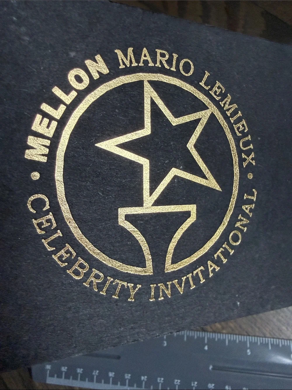 Mellon Mario Lemieux Celebrity Invitational Gold Logo Spiral Notebook - Black
